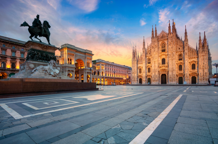 the world-famous fashion district of Milan, Italy