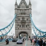 Group Of People Walking On Bridge