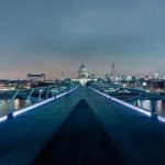 Architectural Photography of Bridge Near of High-rise Buildings